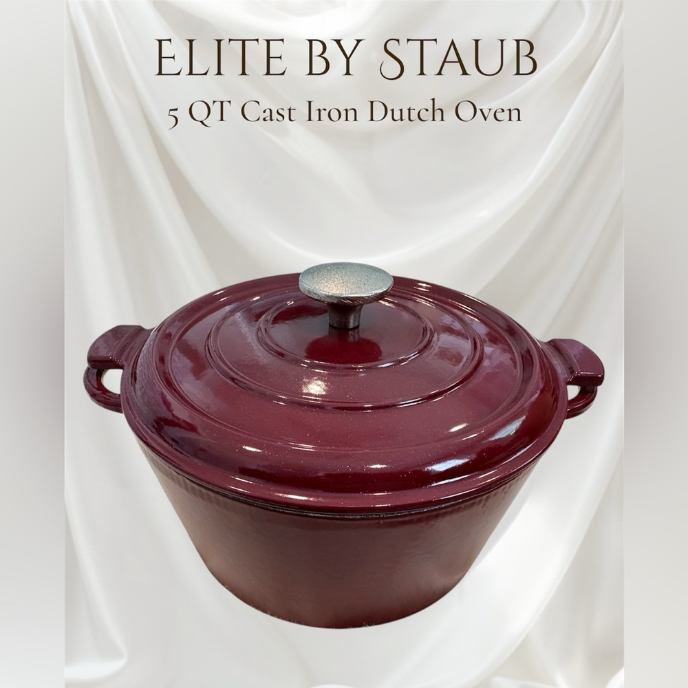 Staub Elite 5 Qt Cast Iron Dutch Oven - Deep Burgundy - NWOT